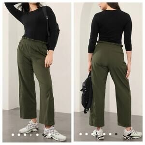 Athleta Trekkie High Rise Parachute Pants in Aspen Olive - Size 6